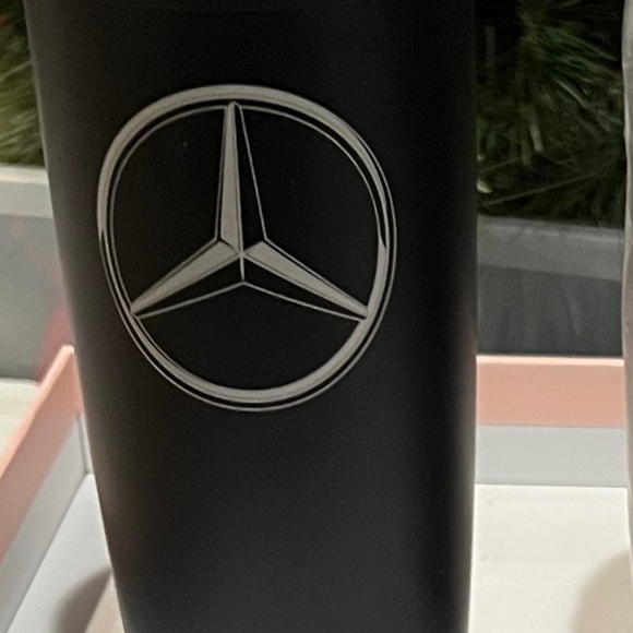 Mercedes Benz Insulated Travel Coffee Cups Set two! Black w Silver Mercedes Logo - Picture 6 of 9